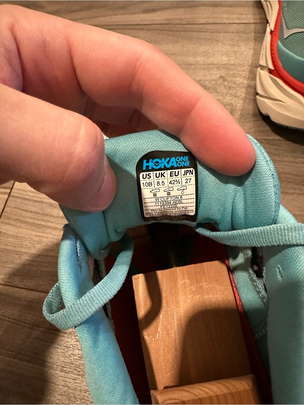 Hoka One One Mint Teal Running Shoes with Coral Accent - Picture 4 of 4